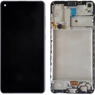 OLED Οθόνη LCD με Μηχανισμό Αφής και Πλαίσιο για Samsung Galaxy A22 4G - Χρώμα: Μαύρο