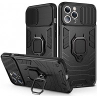 Θήκη Slide Camera Armor Back Cover Πλαστικό / Σιλικόνης με Κάλυμμα Κάμερας Μαύρο (iPhone 14 Pro Max)