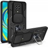Xiaomi Redmi Note 9S / Note 9 Pro Hybrid Shockproof Armor Case 360 Degree Metal Rotating Ring for Car Mount Holder Black (oem)