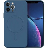 Θήκη Real Smooth Silicone Magsafe Apple iPhone 11 (6.1") Βlue