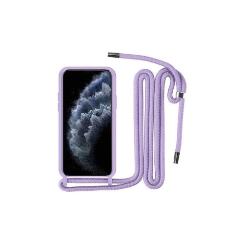 Θήκη Σιλικόνης Candy Color TPU με Κορδόνι για iPhone 12 / 12 Pro  – VIOLET