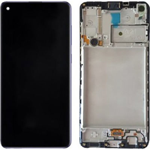 OLED Οθόνη LCD με Μηχανισμό Αφής και Πλαίσιο για Samsung Galaxy A22 4G - Χρώμα: Μαύρο