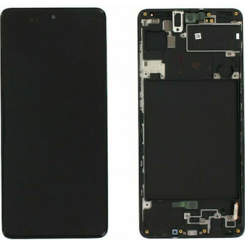 OLED Οθόνη LCD με Πλαίσιο & Μηχανισμός Αφής για Samsung Galaxy A71 SM-A715 μαύρο