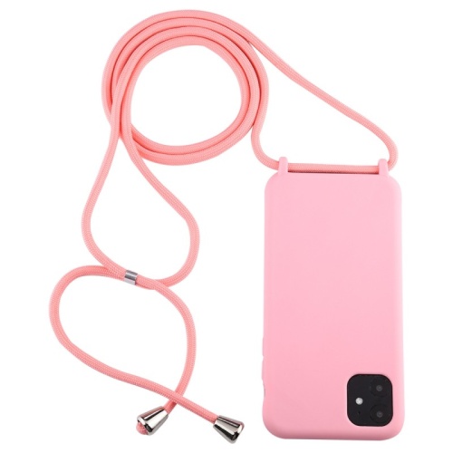 Θήκη Σιλικόνης Candy Color TPU με Κορδόνι για iPhone 11 – Ανοιχτό Ροζ