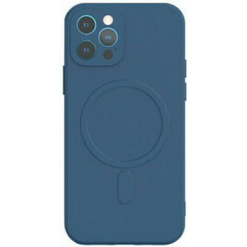 Θήκη Real Smooth Silicone Magsafe Apple iPhone 13 Pro Max (6.7") Navy Blue