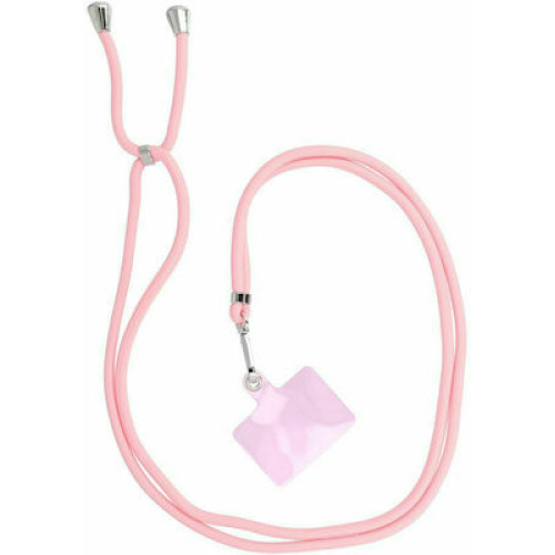 Κορδόνι Λαμού για κινητά Universal Neck Strap Cord for Mobile Phones ΡΟΖ (oem)