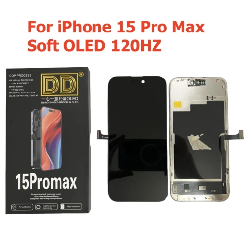 Οθόνη SOFT OLED με Μηχανισμό Αφής για Iphone 15 Pro Max 120HZ (Μαύρο)