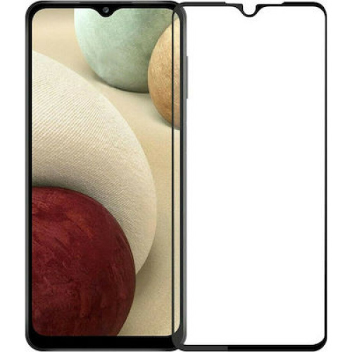 POWERTECH tempered glass 5D, full glue, Samsung A12 2021, μαύρο